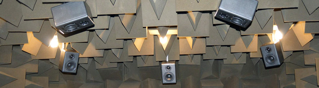 Ceiling speakers in an anechoic chamber.  